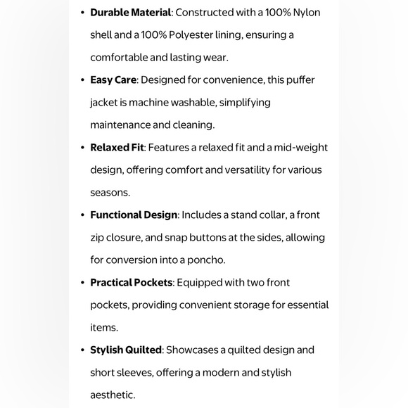 NWT Women’s Black Quilted Puffer vest Nylon Jacket - Picture 6 of 8